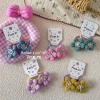 New cute flower-colored fabric children's hair tie for spring 2025, sweet and fresh high-elasticity rubber band headwear for little girls Specification image